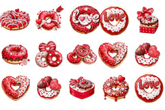 Valentine Donut Clipart Bundle - CraftNest - Digital Crafting and Art