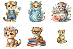 Cute Cheetah Clipart Bundle - CraftNest - Digital Crafting and Art