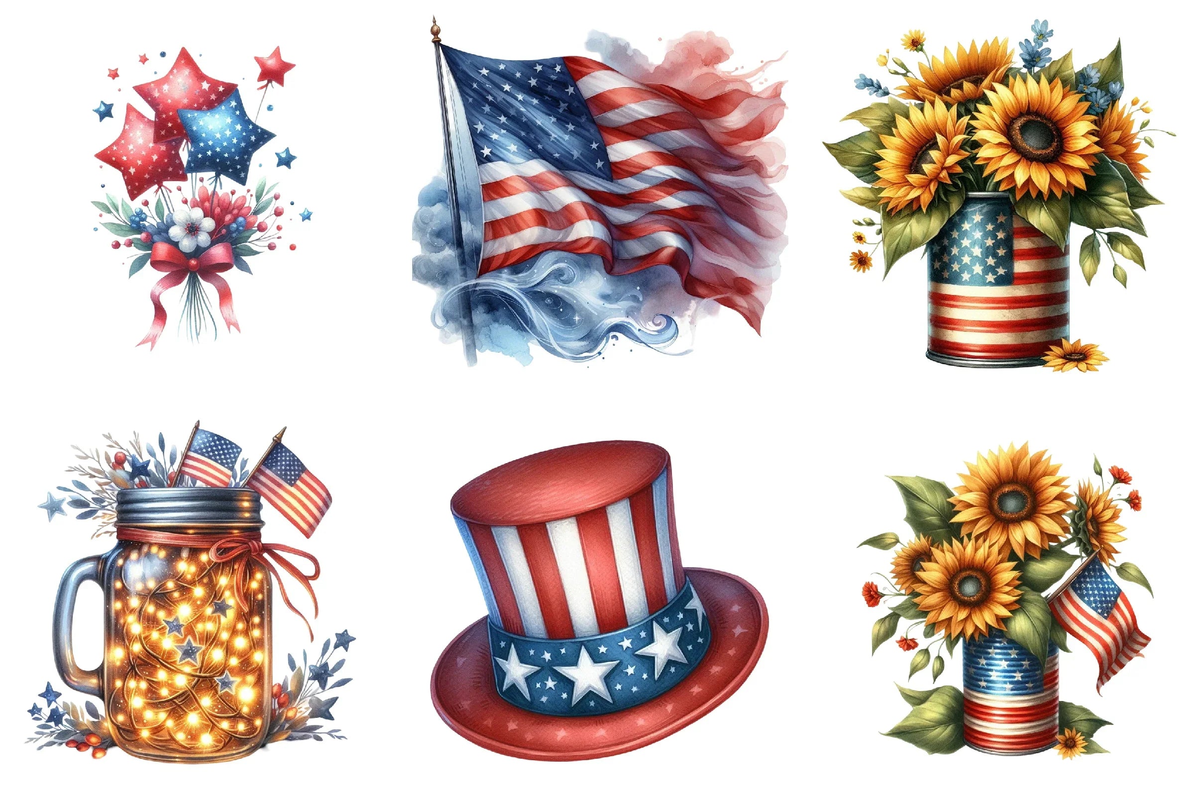 4th of July Independence Day Clipart Bundle - CraftNest - Digital Crafting and Art