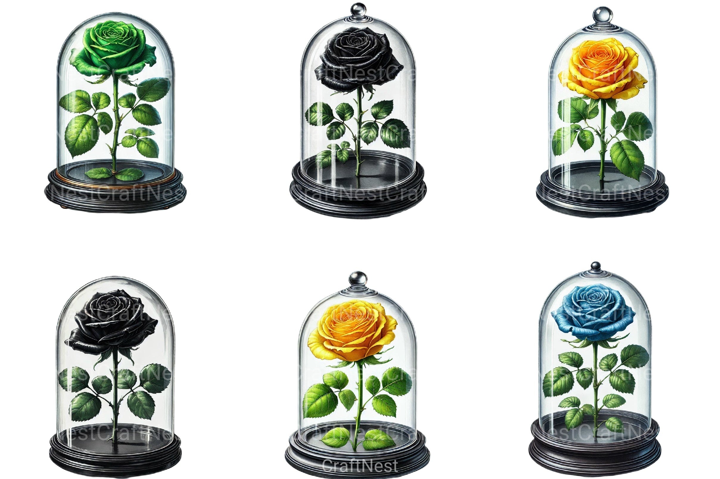 Valentine Rose Globe Clipart Bundle - CraftNest - Digital Crafting and Art