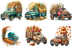 Autumn Vintage Truck Clipart Bundle - CraftNest - Digital Crafting and Art