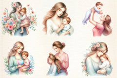 Pastel Mother's & Child Clipart Bundle - CraftNest - Digital Crafting and Art