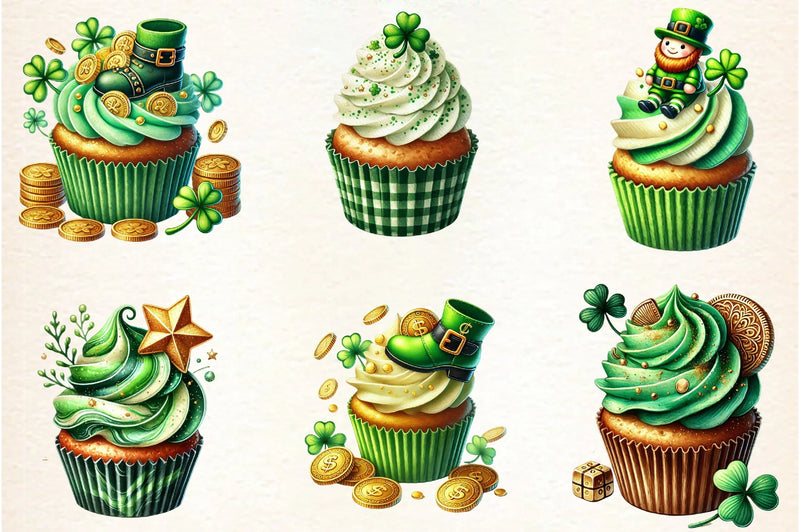 St. Patrick's Day Cupcake Clipart Bundle - CraftNest - Digital Crafting and Art