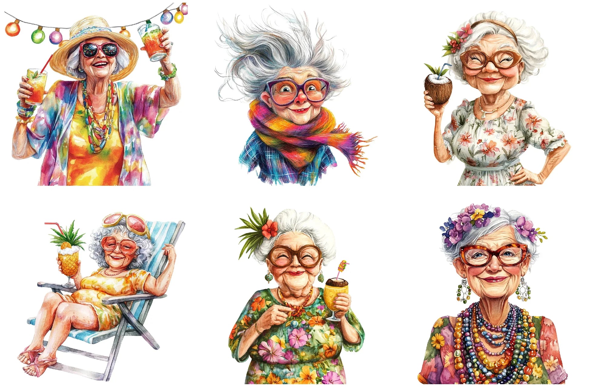 Funny Old Lady Cruise Clipart Bundle - CraftNest - Digital Crafting and Art