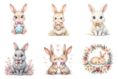 Easter Bunny Coquette Bow Clipart Bundle - CraftNest - Digital Crafting and Art