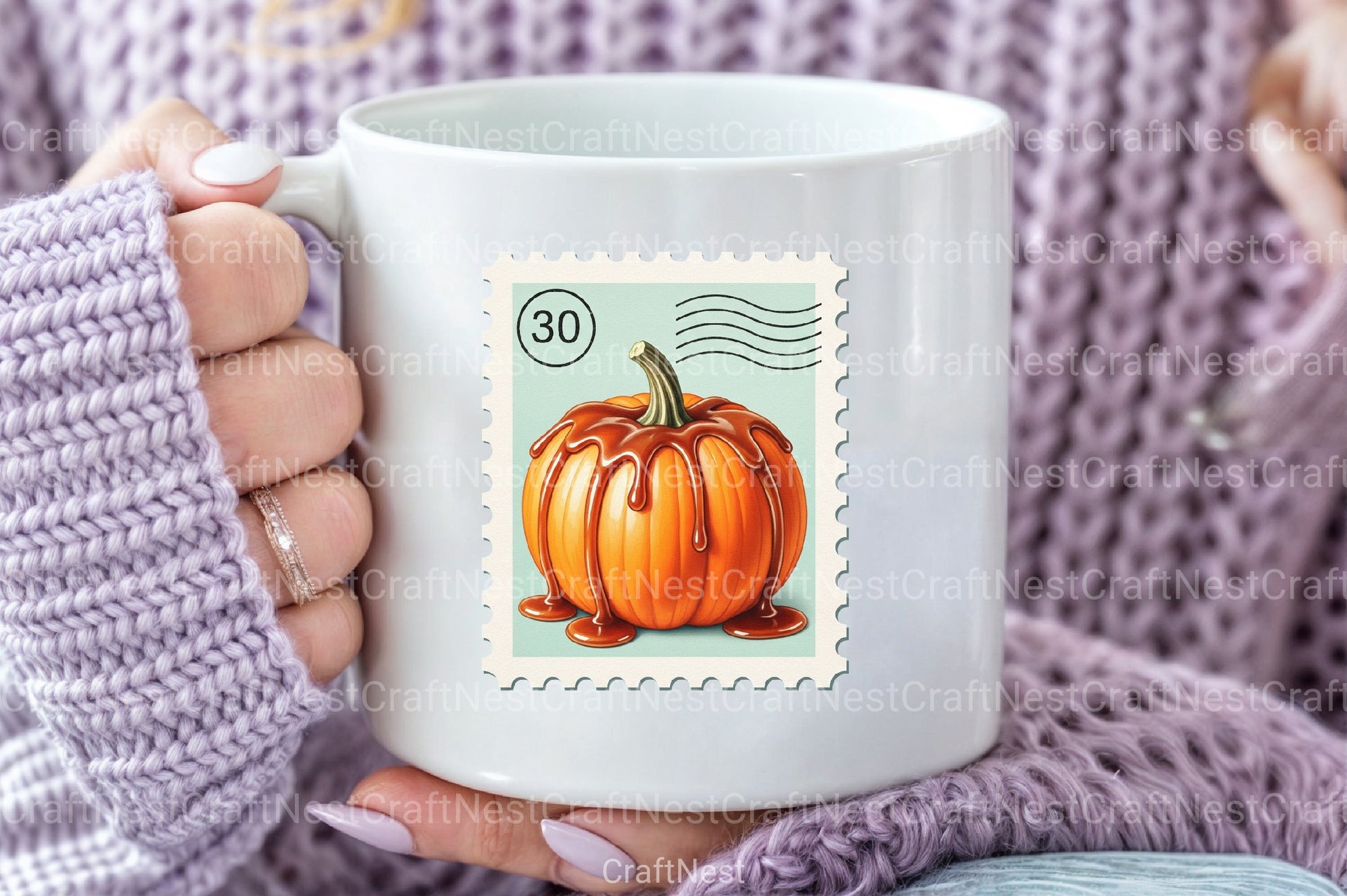 Pumpkin Postage Stamp Clipart Bundle 1 - CraftNest - Digital Crafting and Art