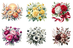 Wedding Flower Bouquet Clipart Bundle - CraftNest - Digital Crafting and Art