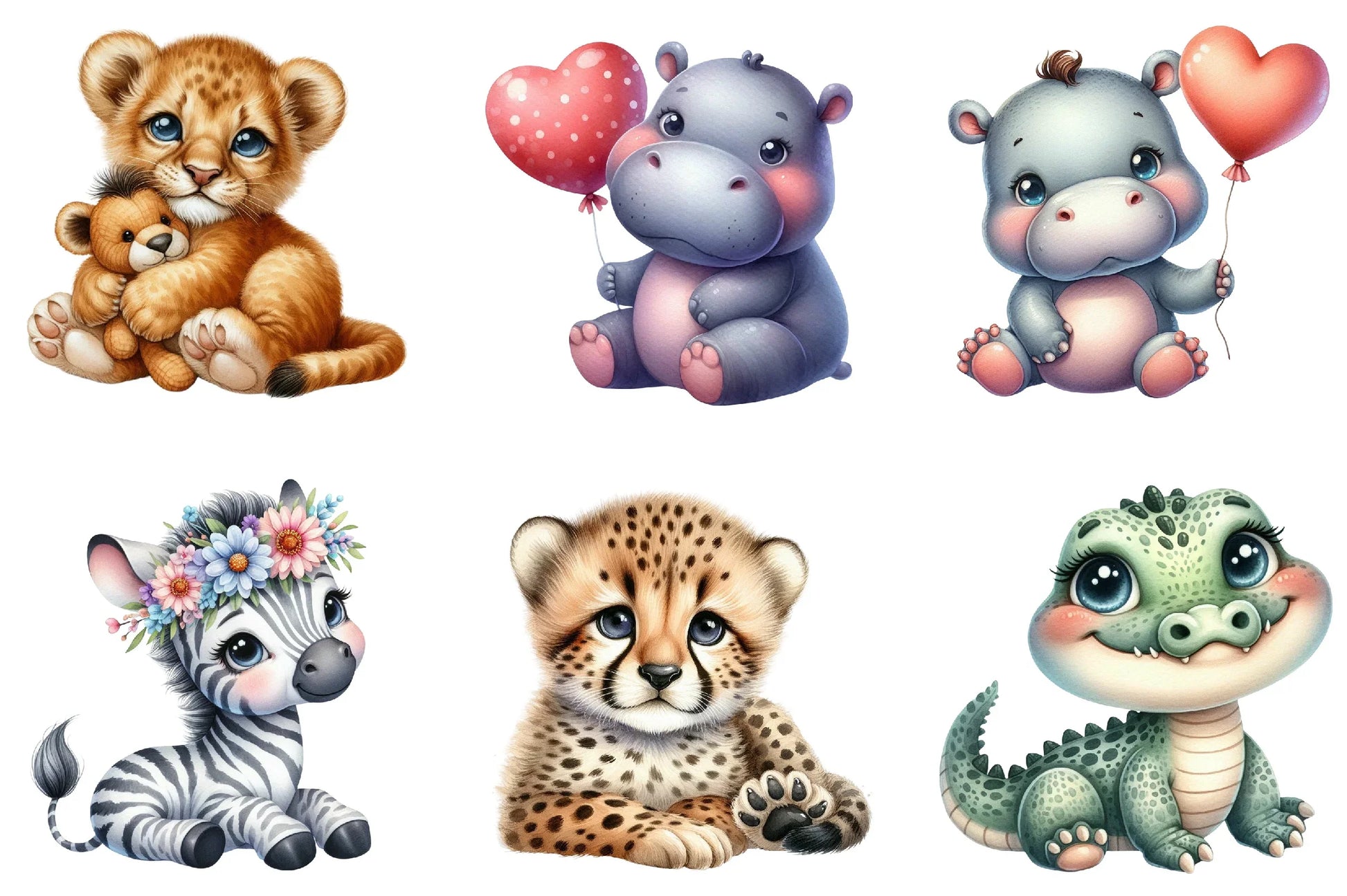 Baby Safari Animals Clipart Bundle - CraftNest - Digital Crafting and Art