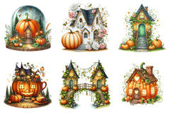 Fairy Pumpkin House Fantasy Clipart Bundle - CraftNest - Digital Crafting and Art