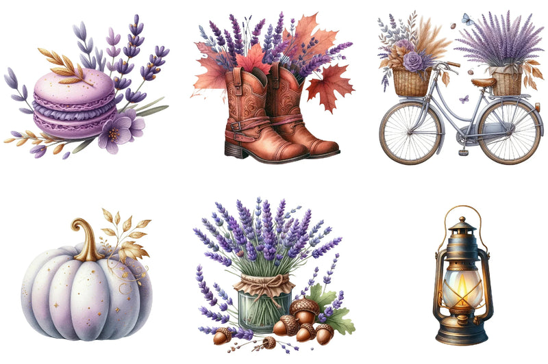 Lavender Fall Clipart Bundle - CraftNest - Digital Crafting and Art