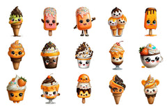 Kawaii Ice Cream Clipart Bundle - CraftNest - Digital Crafting and Art