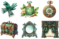 Emerald Victorian Clipart Bundle - CraftNest - Digital Crafting and Art