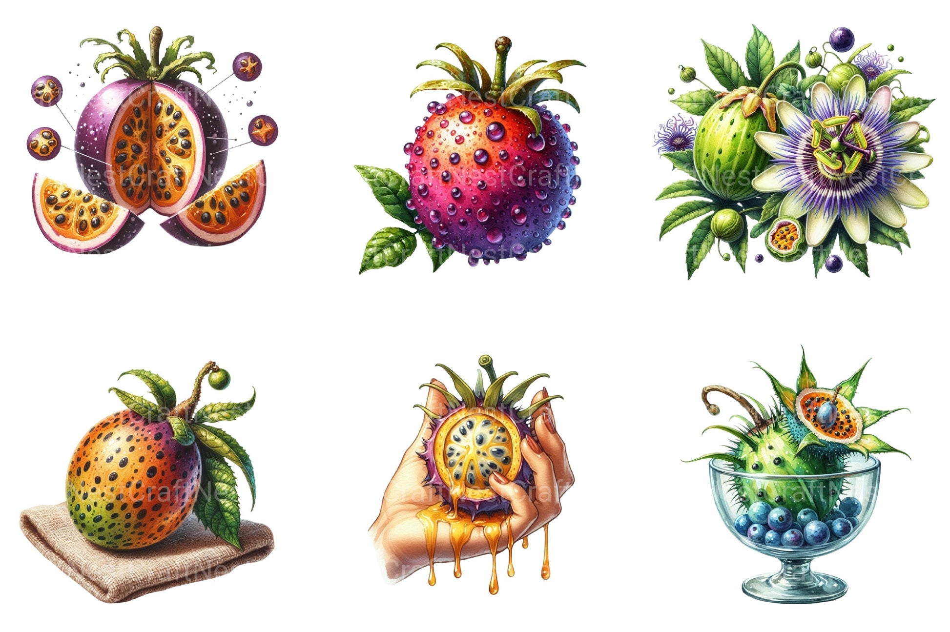 Maracuja Clipart Bundle - CraftNest - Digital Crafting and Art