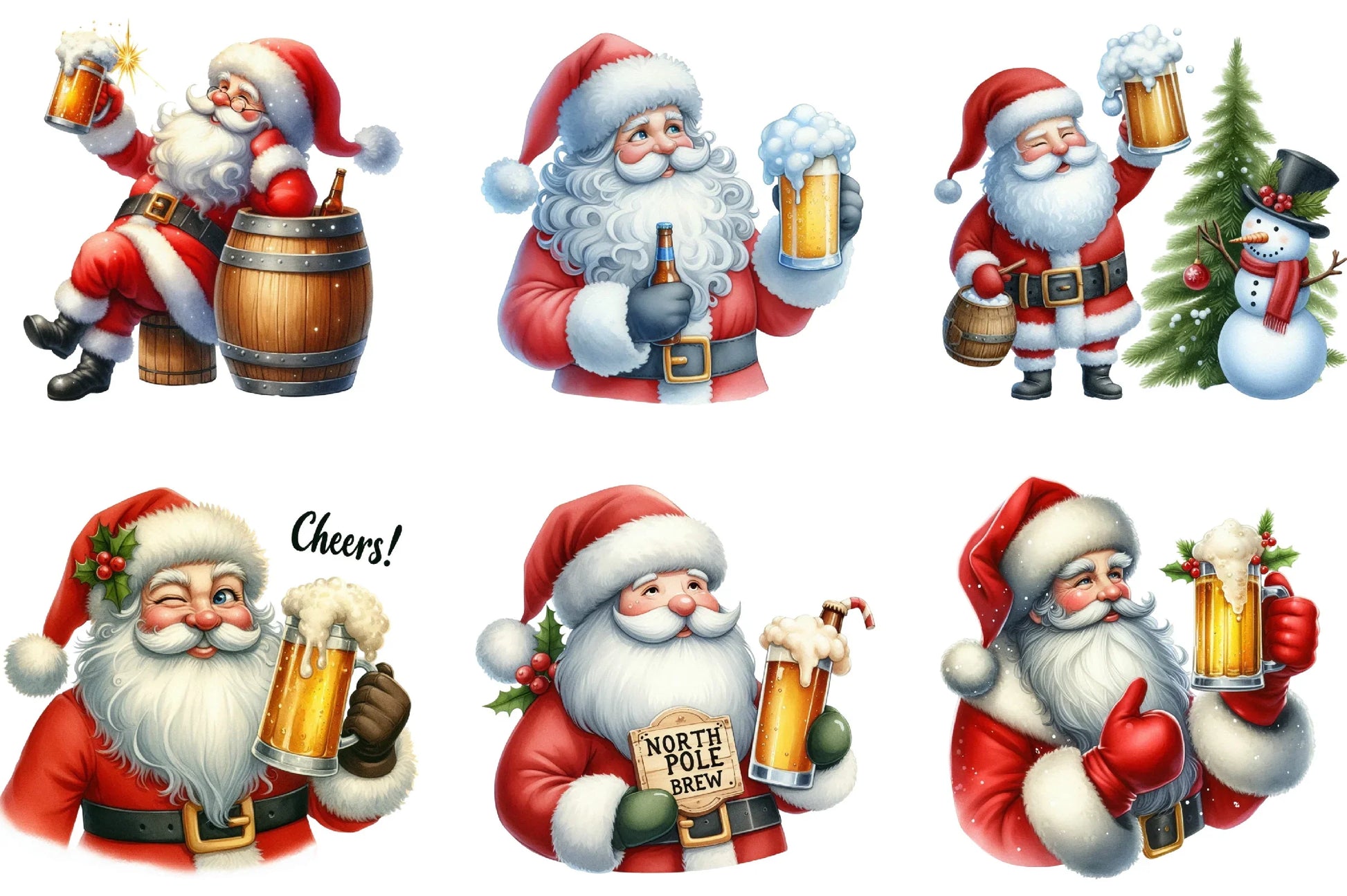Christmas Santa Beer Mug Wrap Bundle - CraftNest - Digital Crafting and Art