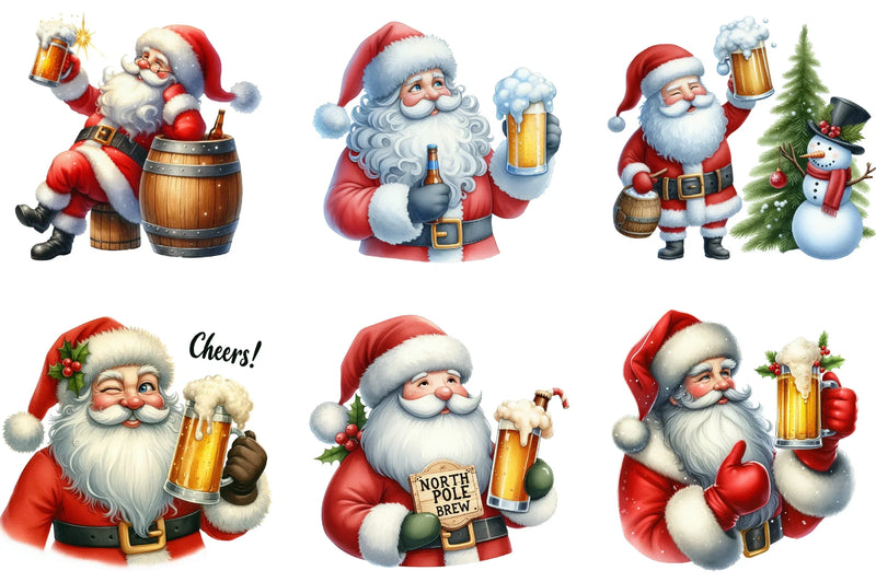 Christmas Santa Beer Mug Wrap Bundle - CraftNest - Digital Crafting and Art