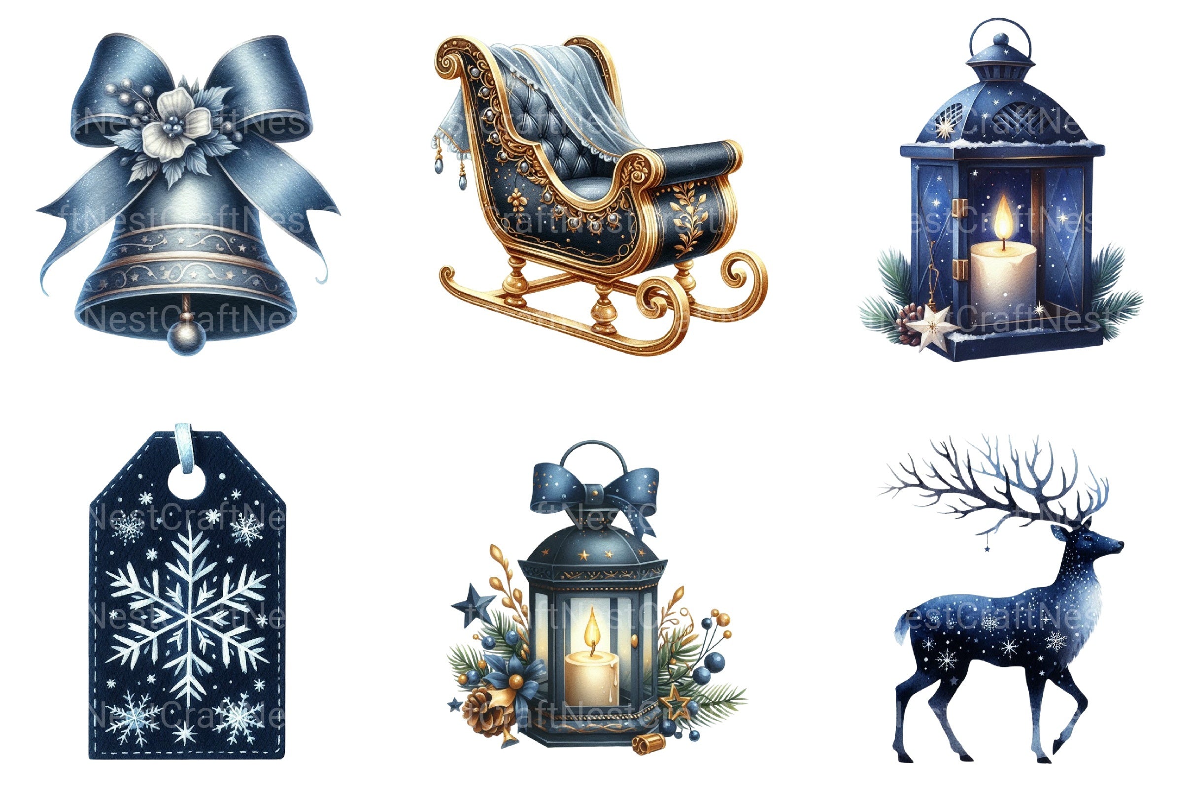 Navy Christmas Clipart Bundle 125 - CraftNest - Digital Crafting and Art