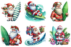 Christmas Santa Surfboard Clipart Bundle 99 - CraftNest - Digital Crafting and Art