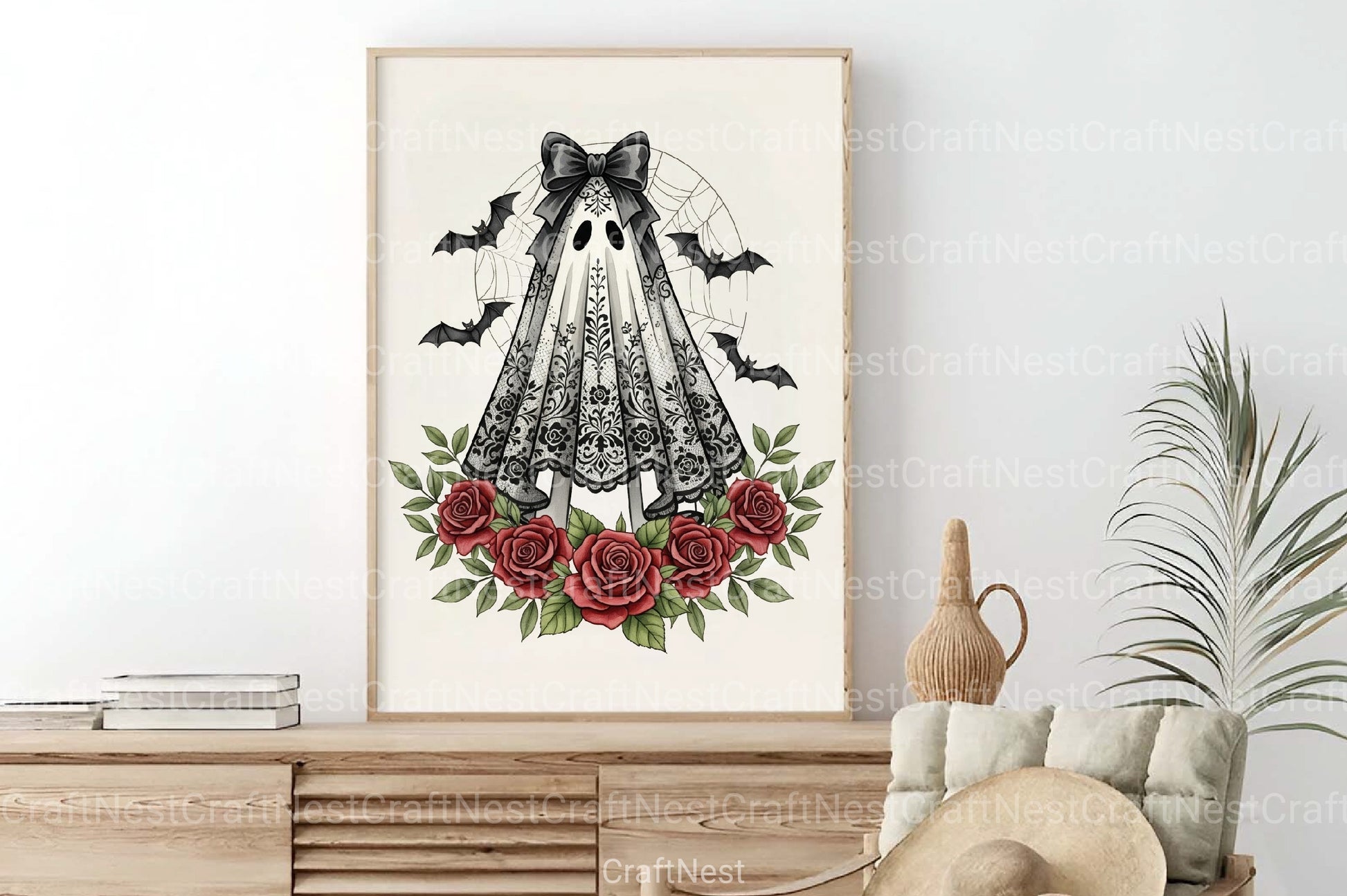 Cute Floral Halloween Lace Ghost Clipart Bundle 1 - CraftNest - Digital Crafting and Art