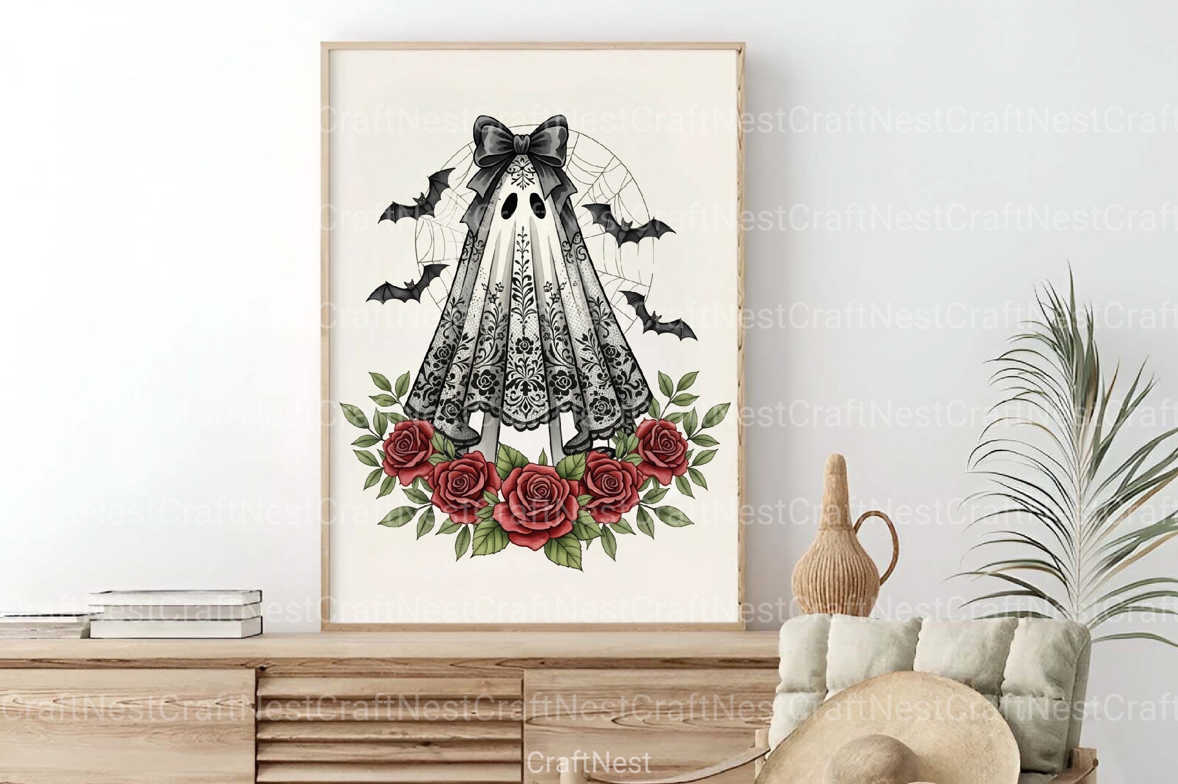 Cute Floral Halloween Lace Ghost Clipart Bundle 1 - CraftNest - Digital Crafting and Art