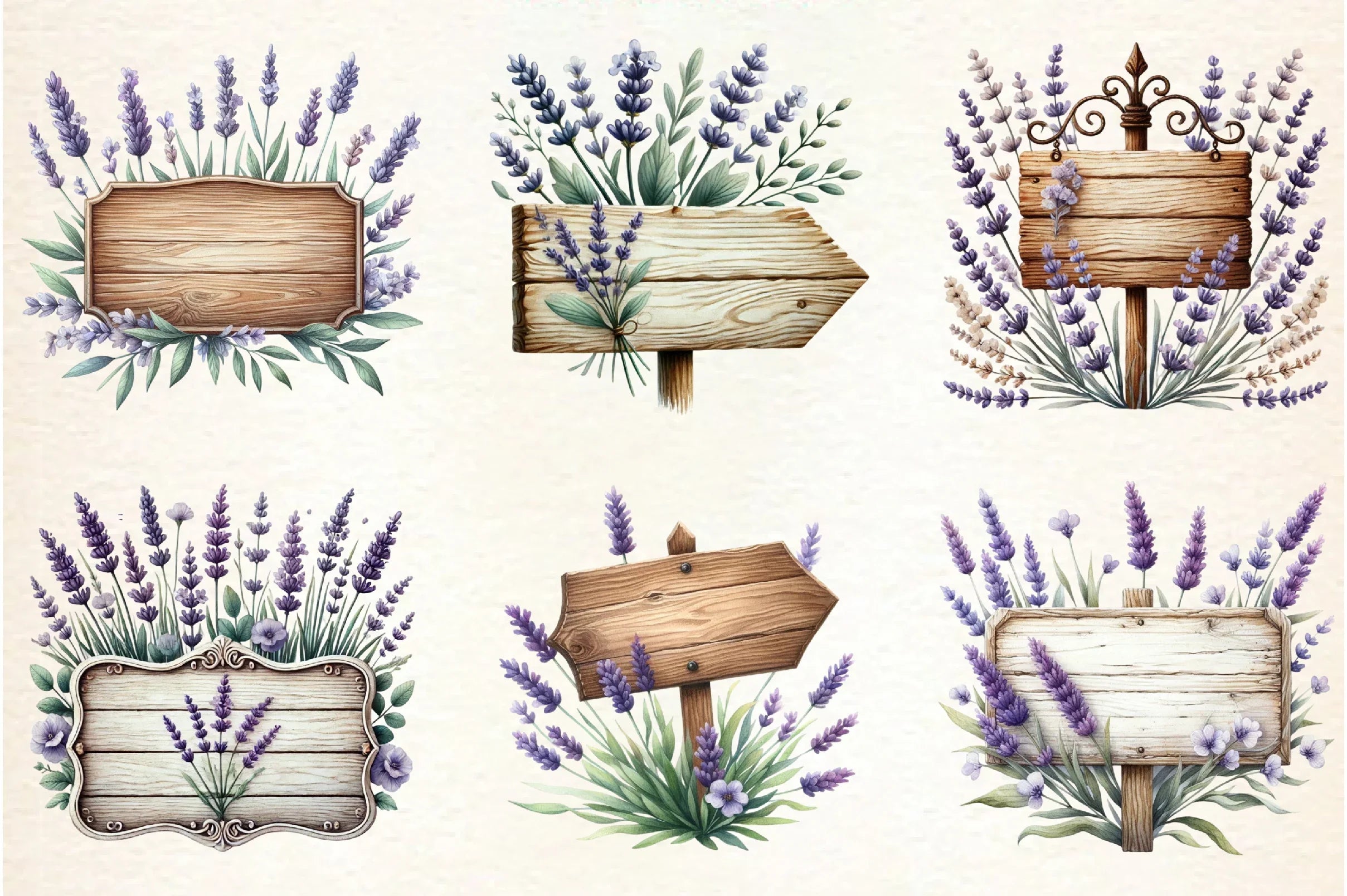 Spring Wooden Signs Clipart Bundle - CraftNest - Digital Crafting and Art