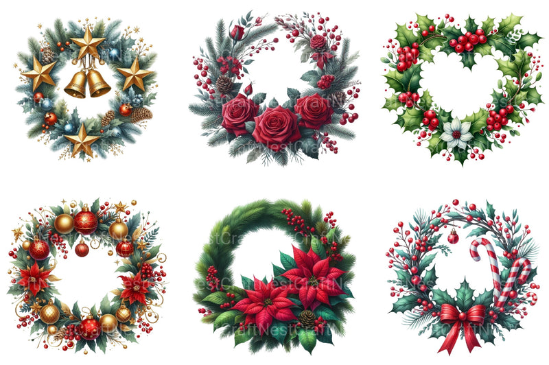 Christmas Wreath Clipart Bundle 99 - CraftNest - Digital Crafting and Art