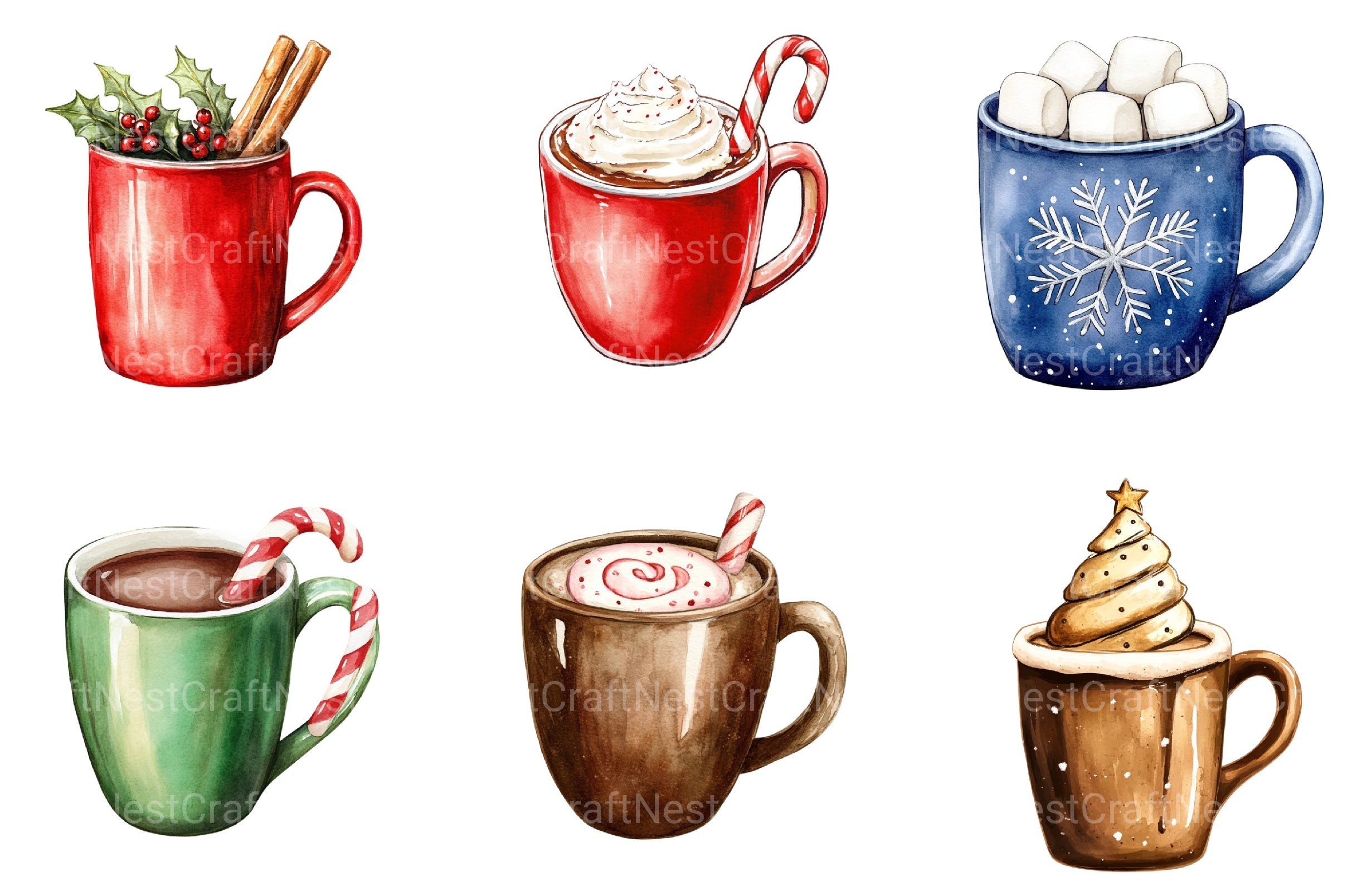 Christmas Hot Cocoa & Coffee Clipart Bundle - CraftNest - Digital Crafting and Art