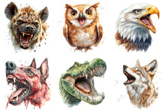 Aggressive Animal Head Clipart Bundle - CraftNest - Digital Crafting and Art