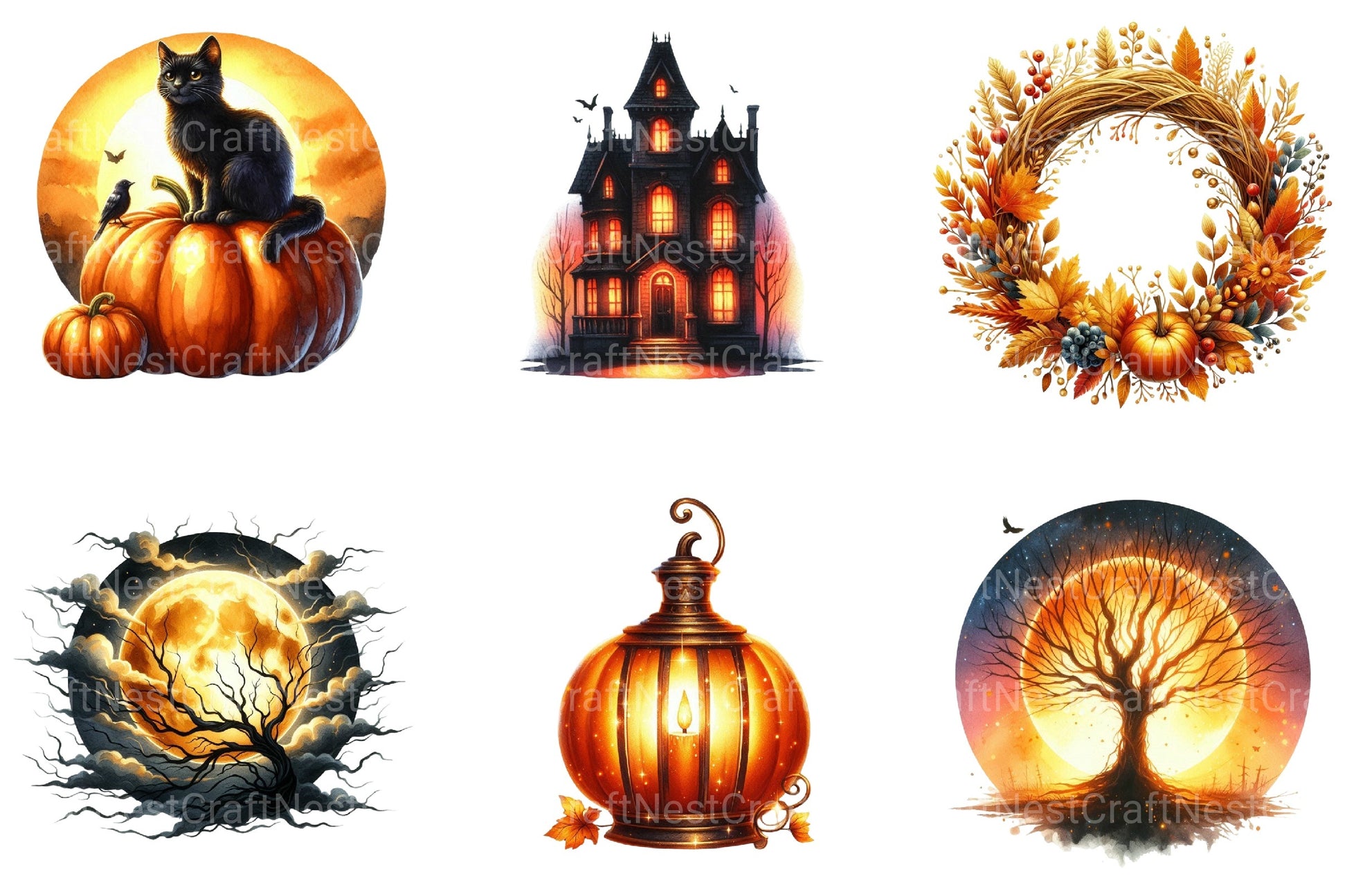 Golden Hour Halloween Clipart Bundle - CraftNest - Digital Crafting and Art