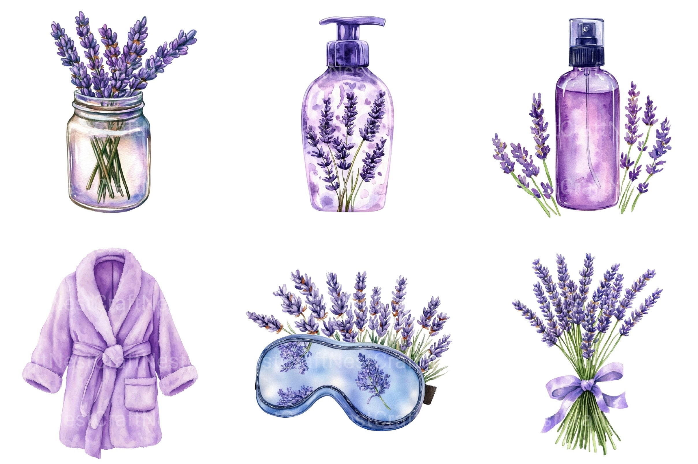 Lavender Pamper Time Clipart Bundle 2 - CraftNest - Digital Crafting and Art