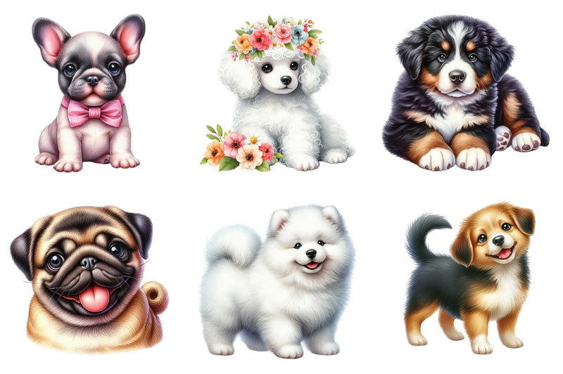 Cute Puppies Clipart Bundle - Dog Clipart Collection - CraftNest - Digital Crafting and Art
