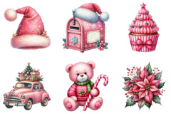 Pink Christmas Winter Clipart Bundle - CraftNest - Digital Crafting and Art
