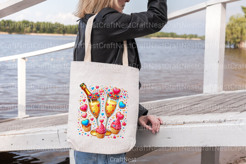 Valentine Wine and Cupcake Clipart Bundle - CraftNest - Digital Crafting and Art