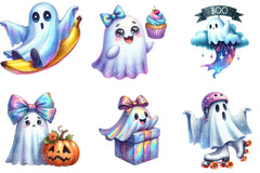 Funny Halloween Ghost Iridescent Clipart Bundle - CraftNest - Digital Crafting and Art