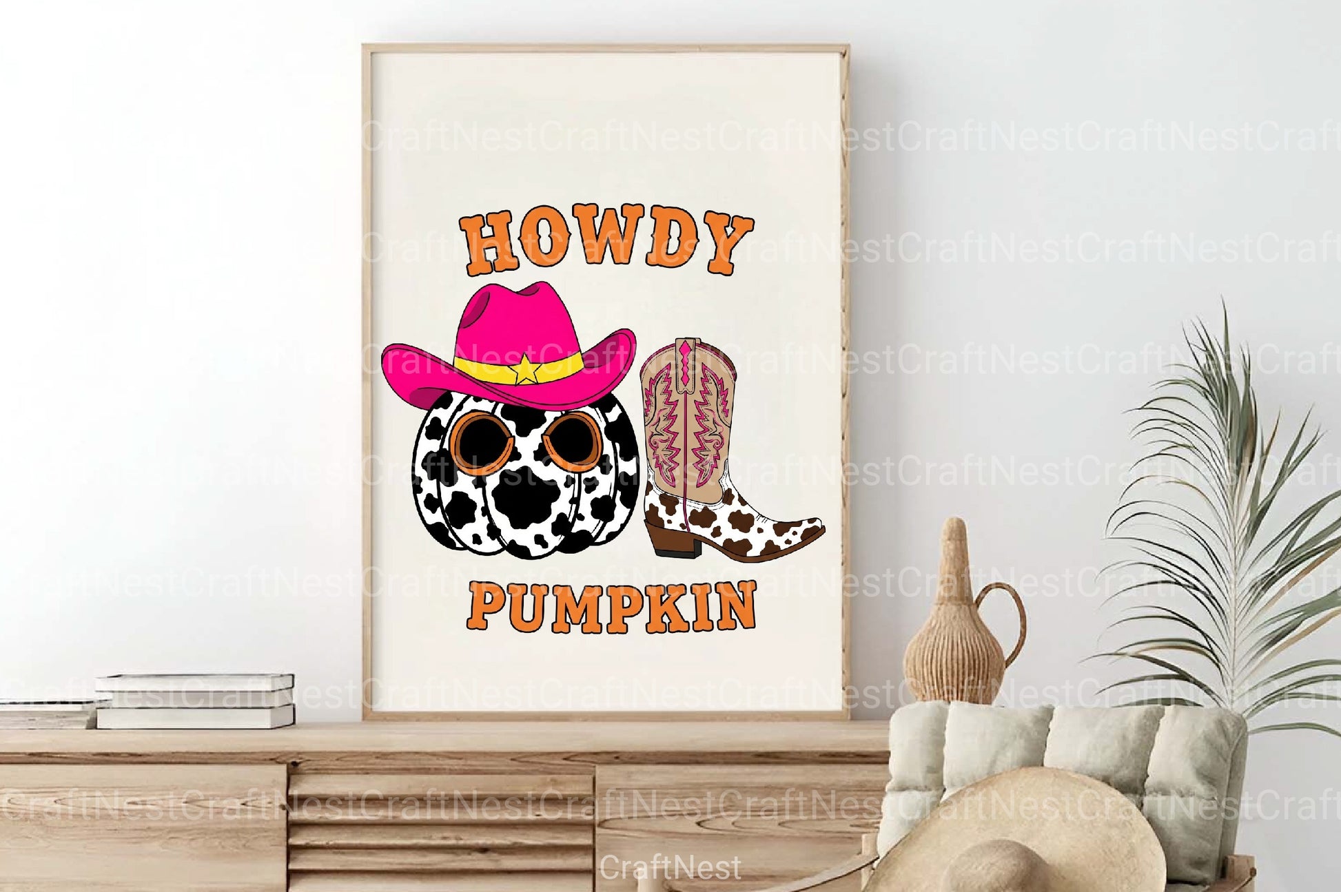 Howdy Cowgirl Pumpkin Art Clipart Bundle - CraftNest - Digital Crafting and Art