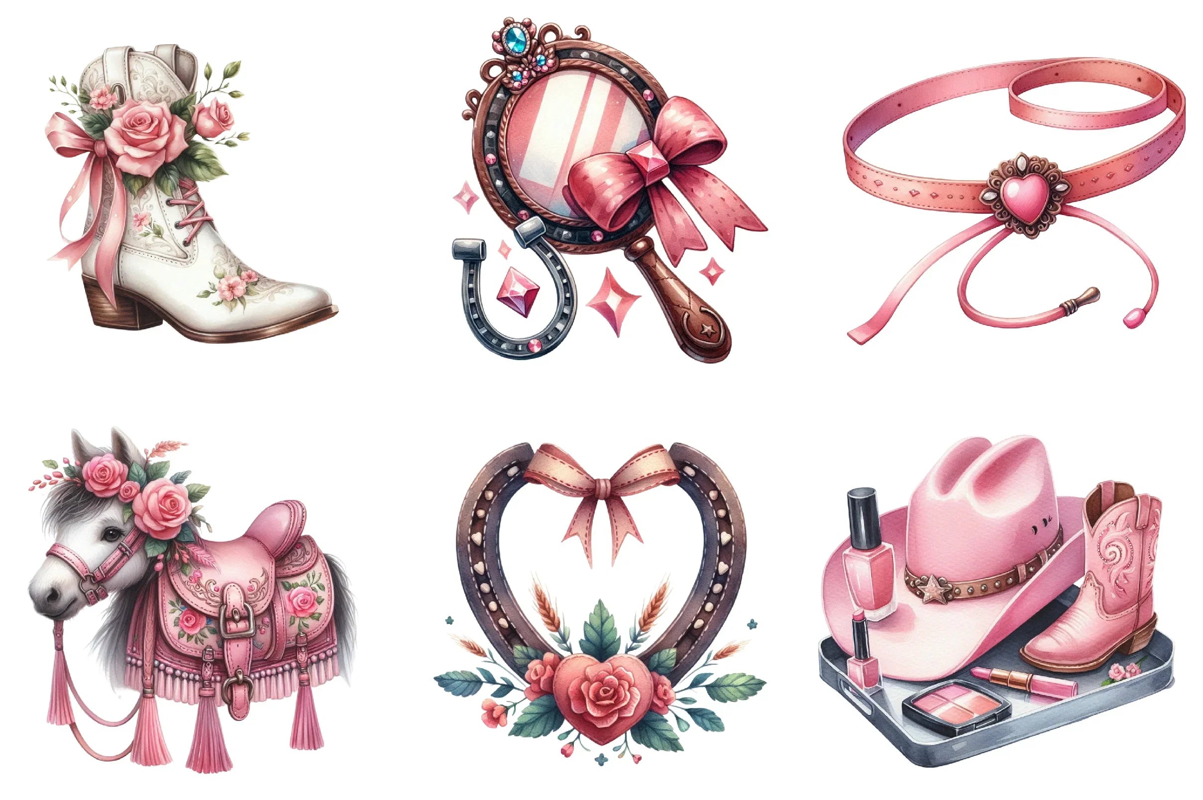 Coquette Cowgirl Clipart Bundle - CraftNest - Digital Crafting and Art