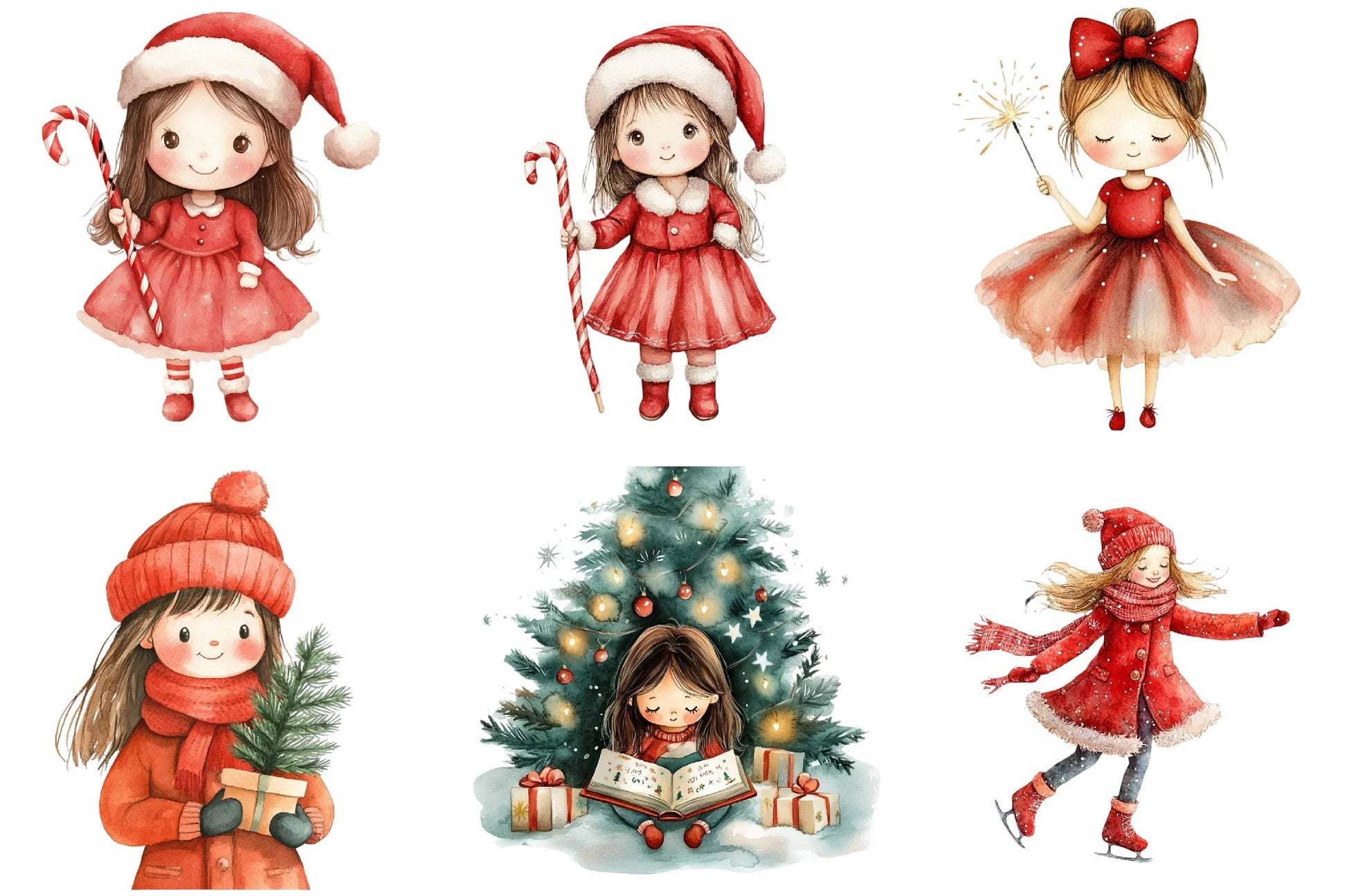 Christmas Girls Clipart Bundle - CraftNest - Digital Crafting and Art