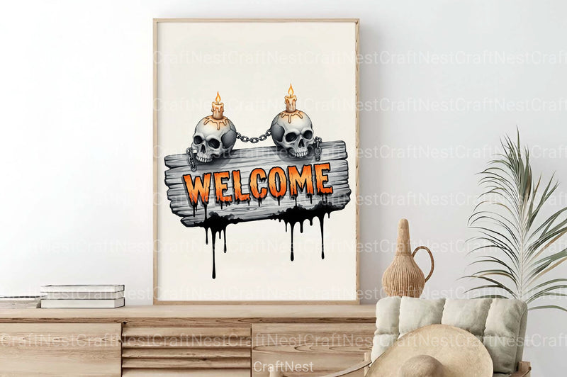 Skull & Chains Welcome Design Clipart Bundle - CraftNest - Digital Crafting and Art