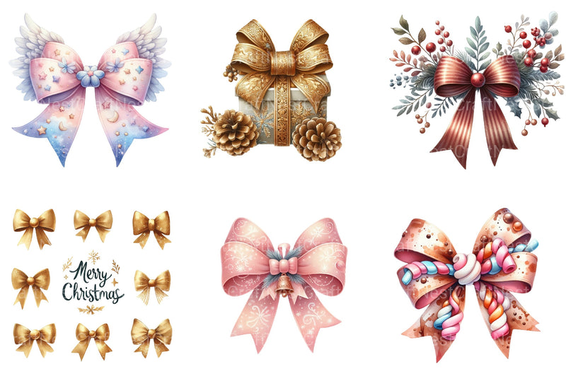 Christmas Libbey Wrap & Bow Clipart Bundle - CraftNest - Digital Crafting and Art
