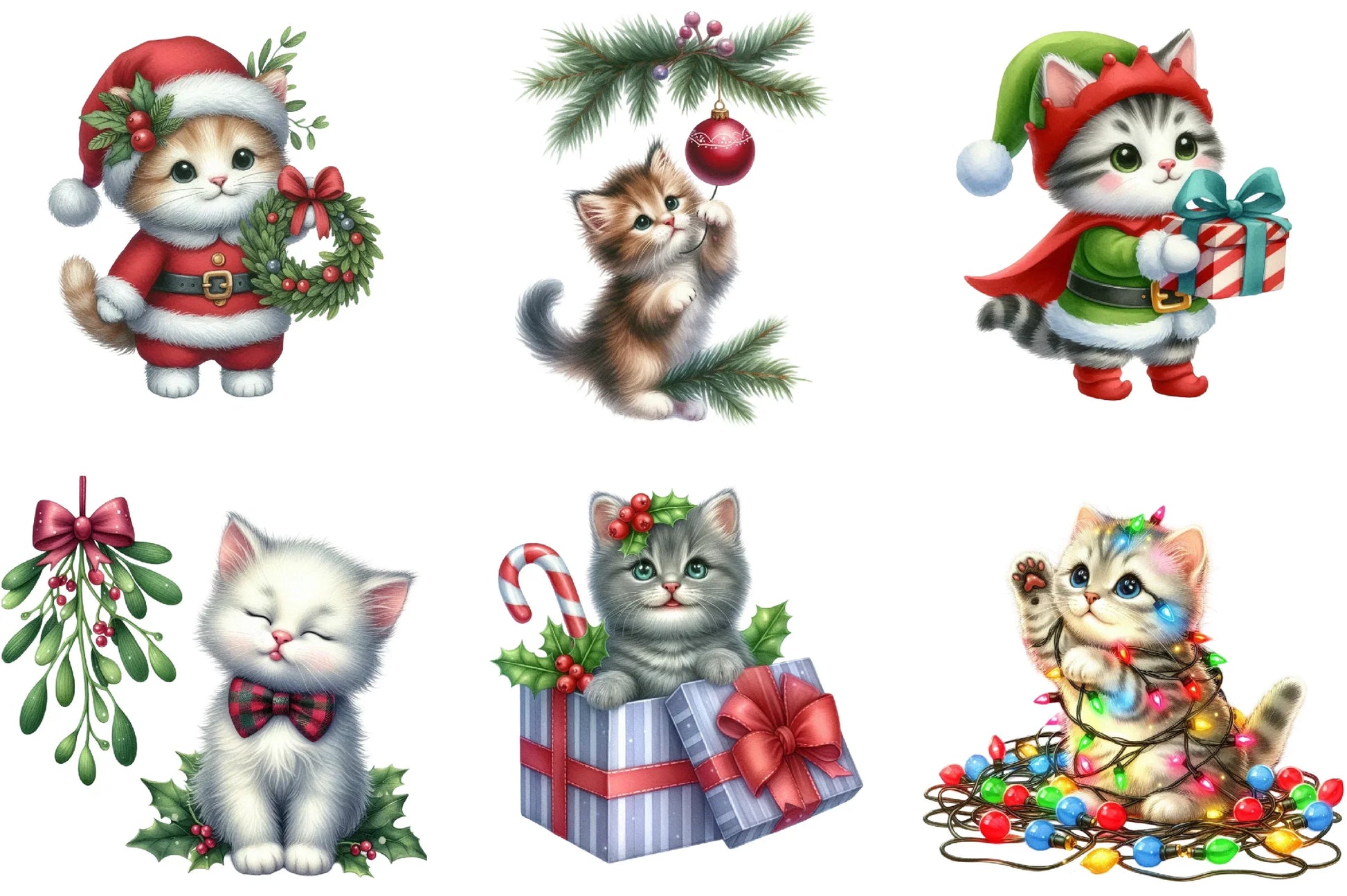 Kitten Christmas Clipart Bundle - CraftNest - Digital Crafting and Art