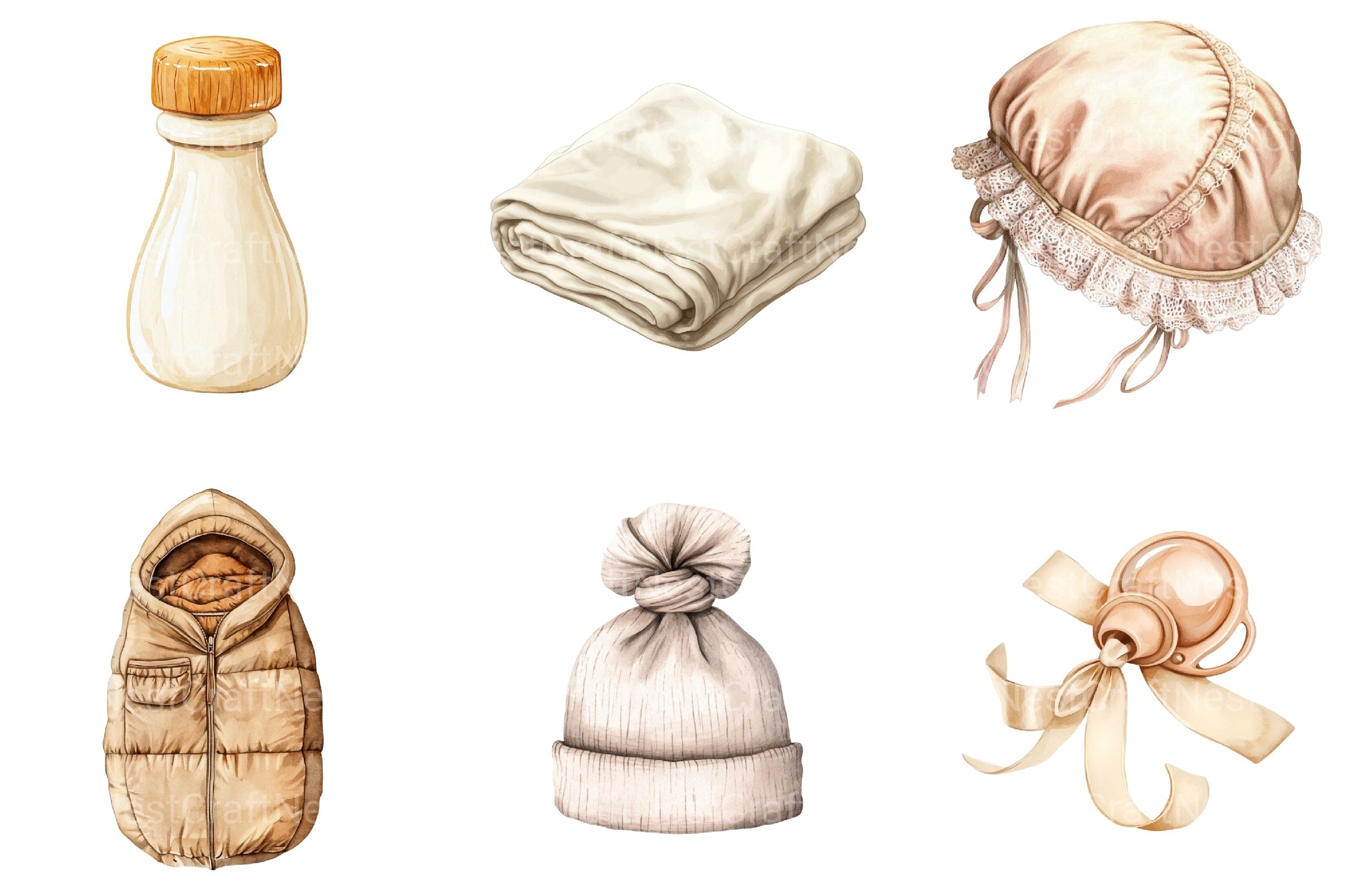 Neutral Baby Clipart Bundle - CraftNest - Digital Crafting and Art