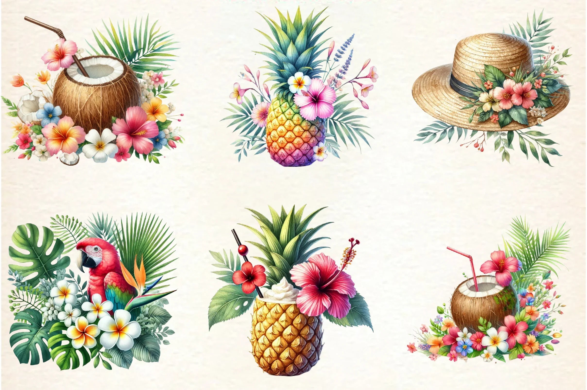 Tropical Spring Clipart Bundle - CraftNest - Digital Crafting and Art