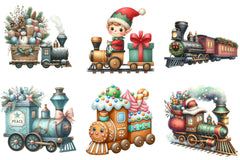 Christmas Train Clipart Bundle - CraftNest - Digital Crafting and Art