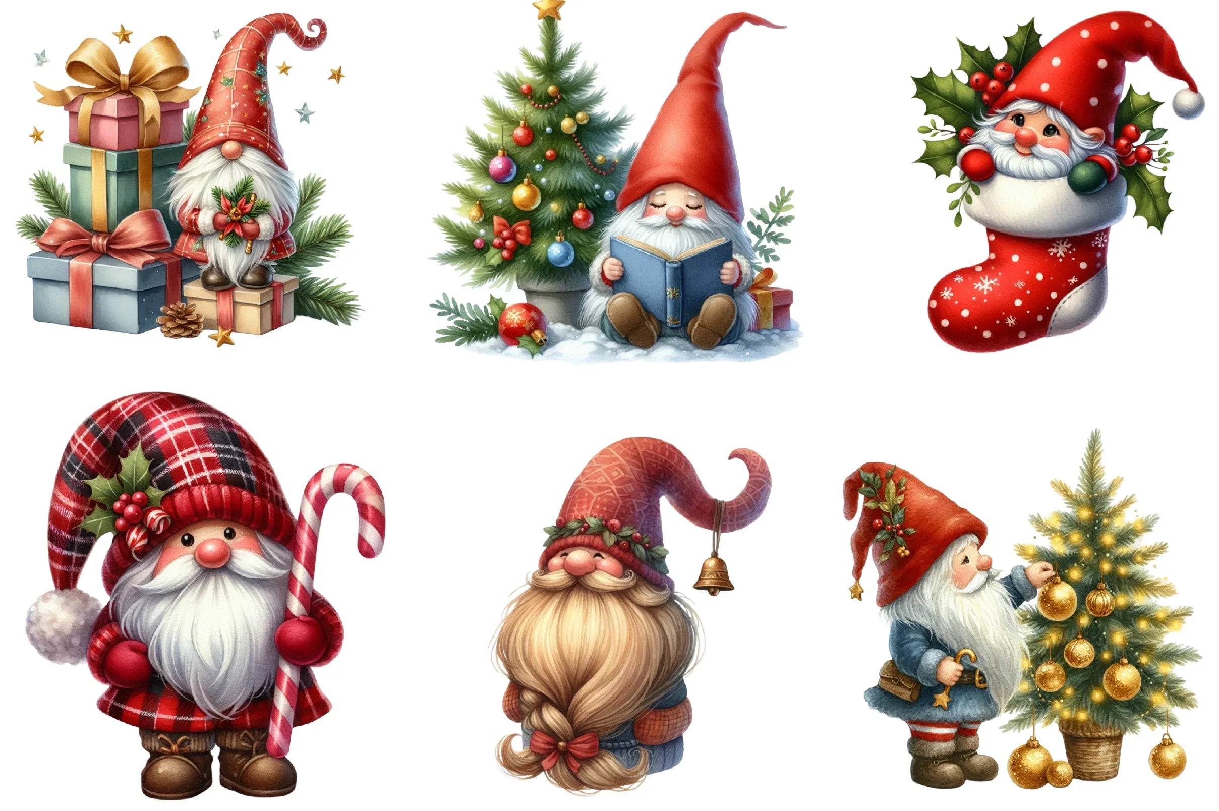 Christmas Gnome Clipart Bundle - CraftNest - Digital Crafting and Art