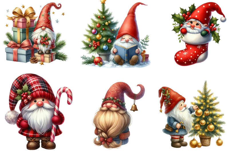 Christmas Gnome Clipart Bundle - CraftNest - Digital Crafting and Art