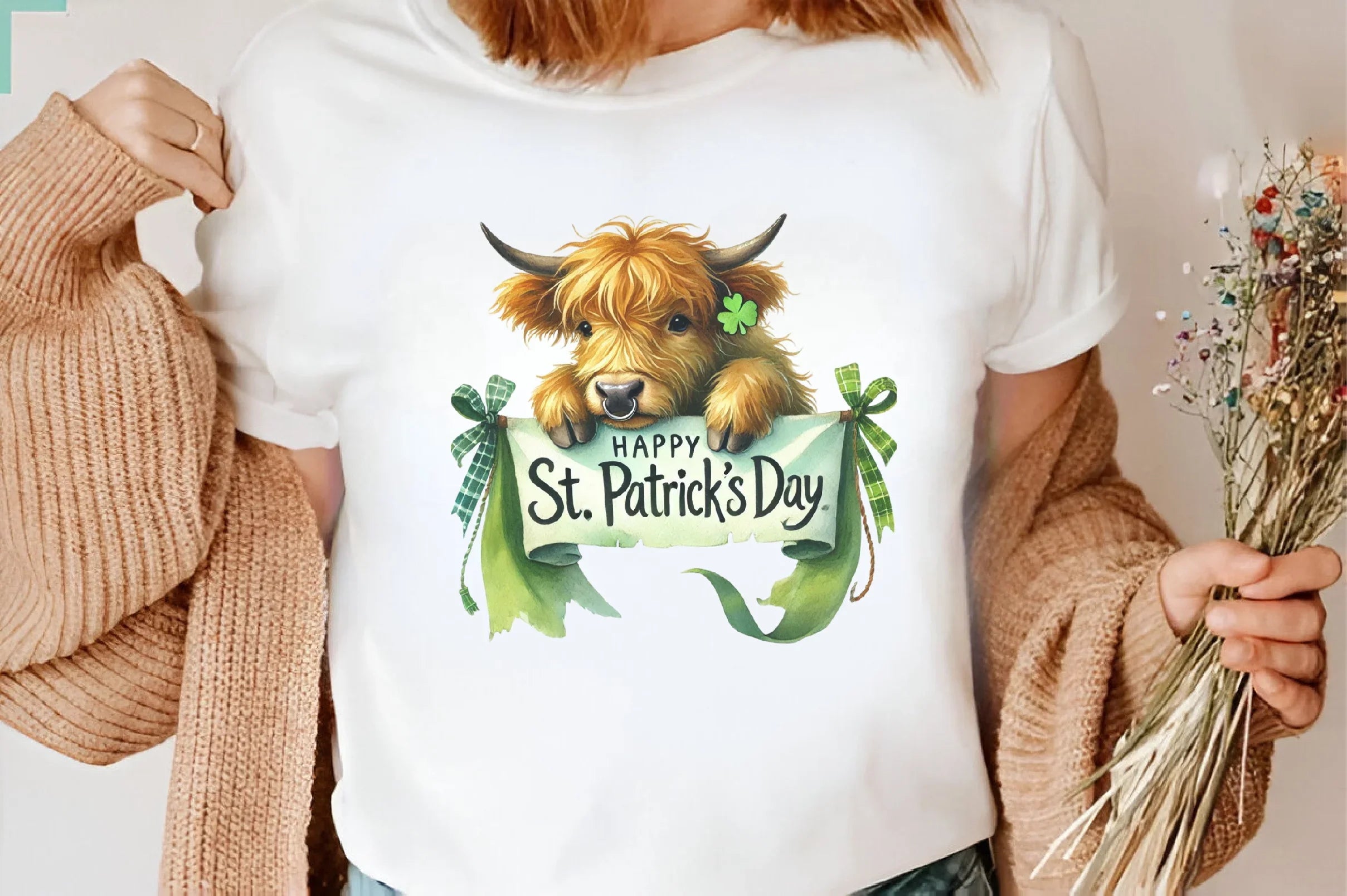 St. Patrick's Day Highland Cow Clipart Bundle - CraftNest - Digital Crafting and Art