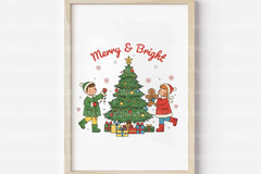 Merry & Bright Retro Christmas Clipart Bundle - CraftNest - Digital Crafting and Art