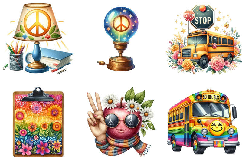 Groovy School Clipart Bundle - CraftNest - Digital Crafting and Art