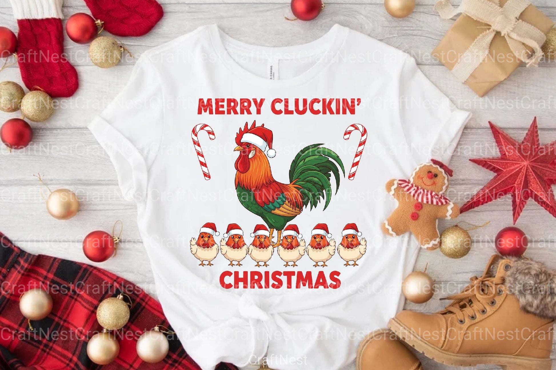 Merry Cluckin' Christmas Clipart Bundle - CraftNest - Digital Crafting and Art