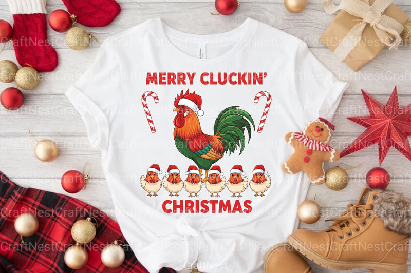 Merry Cluckin' Christmas Clipart Bundle - CraftNest - Digital Crafting and Art