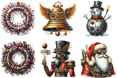 Steampunk Christmas Clipart Bundle 98 - CraftNest - Digital Crafting and Art